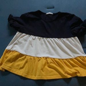 Shein girls multi color shirt sleeve shirt! size m